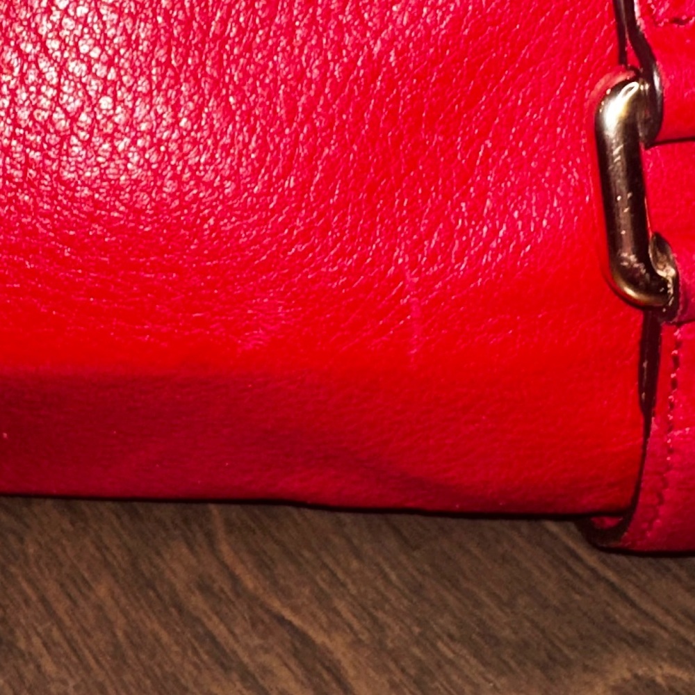 Michael Kors Bedford Pebbled Leather Red Satchel and Matching Red Wallet Set - Picture 12 of 16